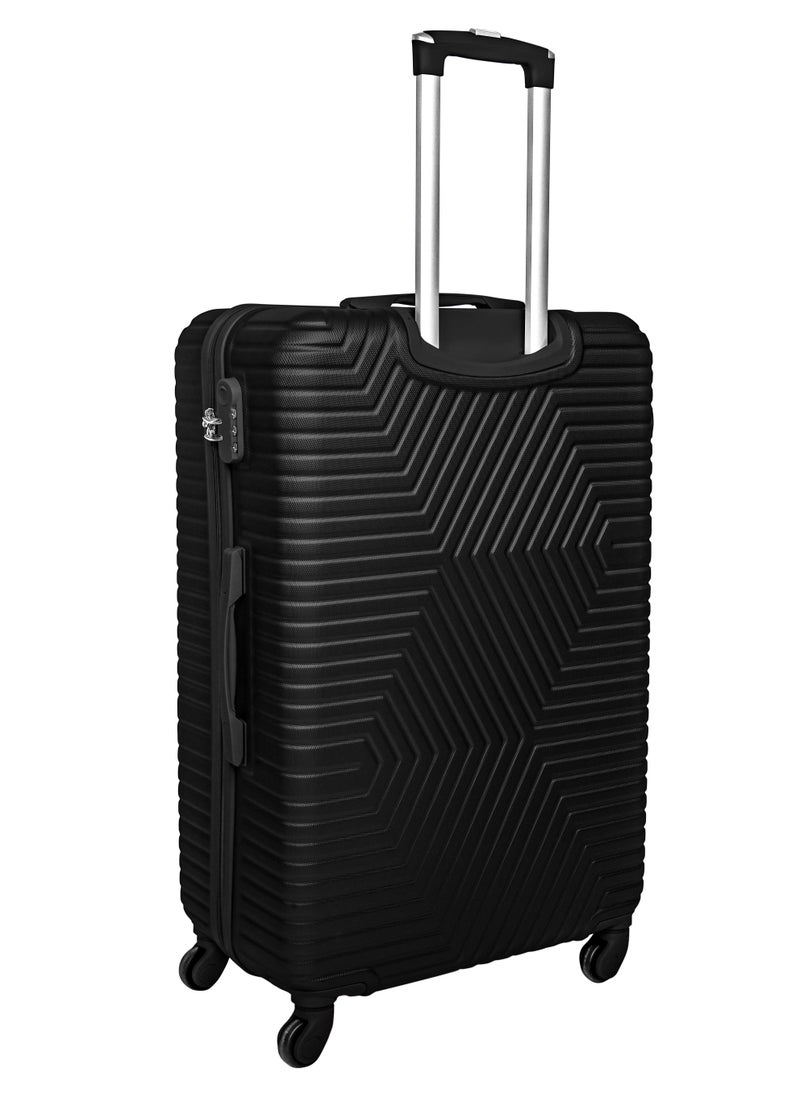 TRAVEL WAY - TrekKit Lightweight Luggage Trolley Set of 2 Bag - 2 Sizes Hardshell Suitcase Spinner Luggage for Travel | ABS Luggage with 4 Spinner Wheels (Shine Black, Set of 2) - Image 1