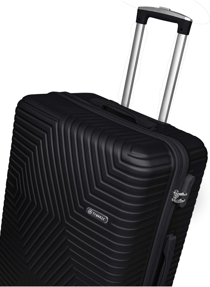 TRAVEL WAY - TrekKit Lightweight Luggage Trolley Set of 2 Bag - 2 Sizes Hardshell Suitcase Spinner Luggage for Travel | ABS Luggage with 4 Spinner Wheels (Shine Black, Set of 2) - Image 1
