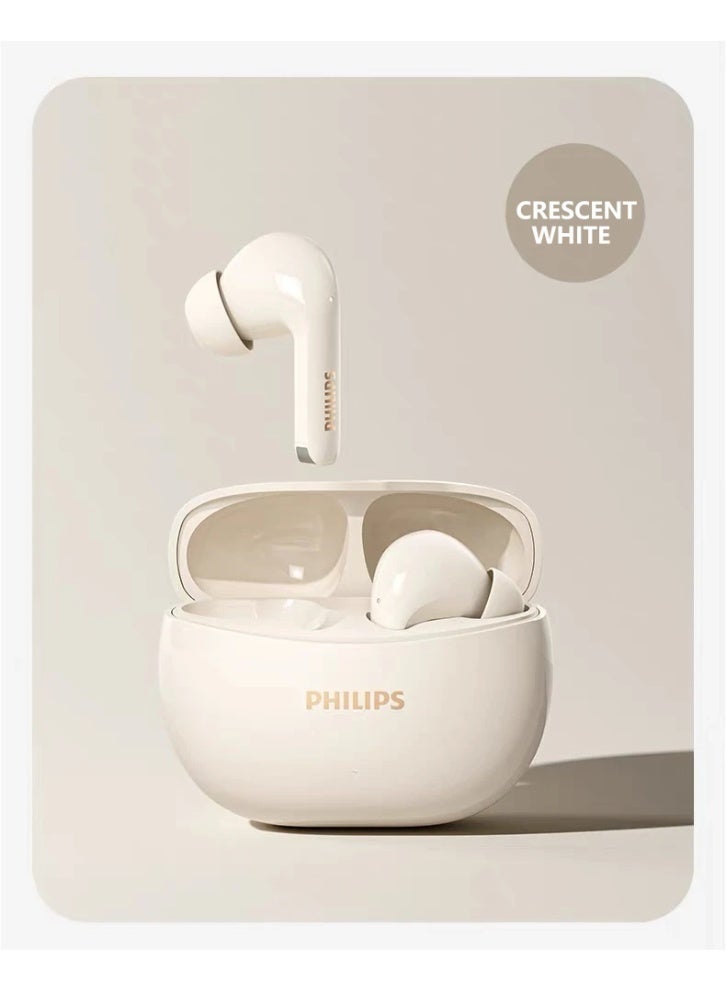 Philips 🎧 Philips TAT1320 True Wireless Bluetooth Earbuds - Perfect for Commuting & Entertainment, Bluetooth 6.0 Stable Connection - Crescent White WHITE - Image 2