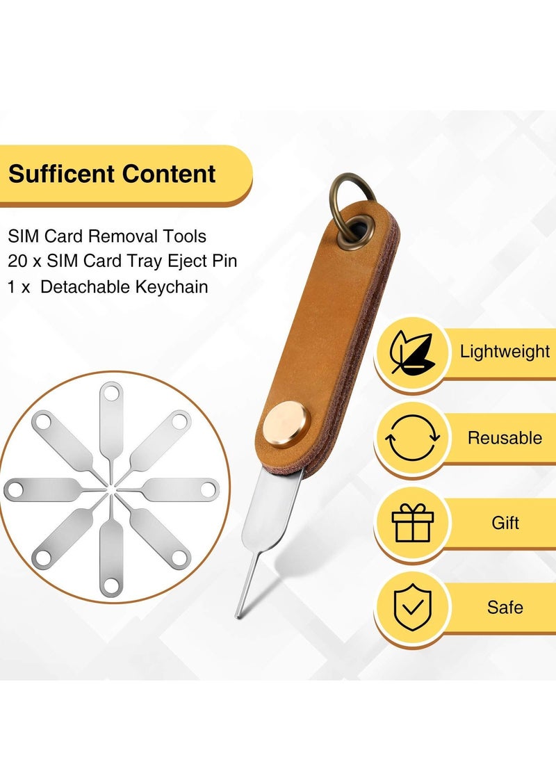 Y&D 20 Pieces SIM Card Removal Tools Universal Tray Eject Pin Ejector Tool with 1 Detachable Keychain Charm for Smart Phones and Tablets  - Image 3