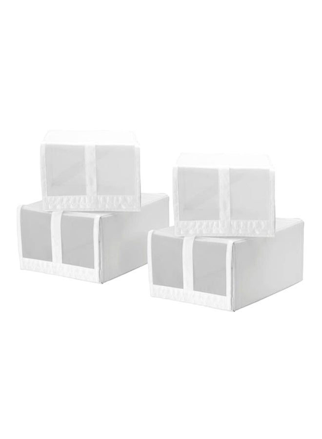 Loquat 4-Piece Skubb Shoe Organizer Set White/Black 22x34x16cm - Image 1