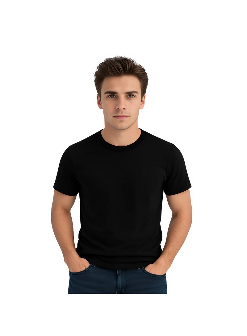 Nenoush Men's Classic Round Neck Short Sleeve T-Shirt - Comfortable Cotton T-Shirt for Men - Image 1