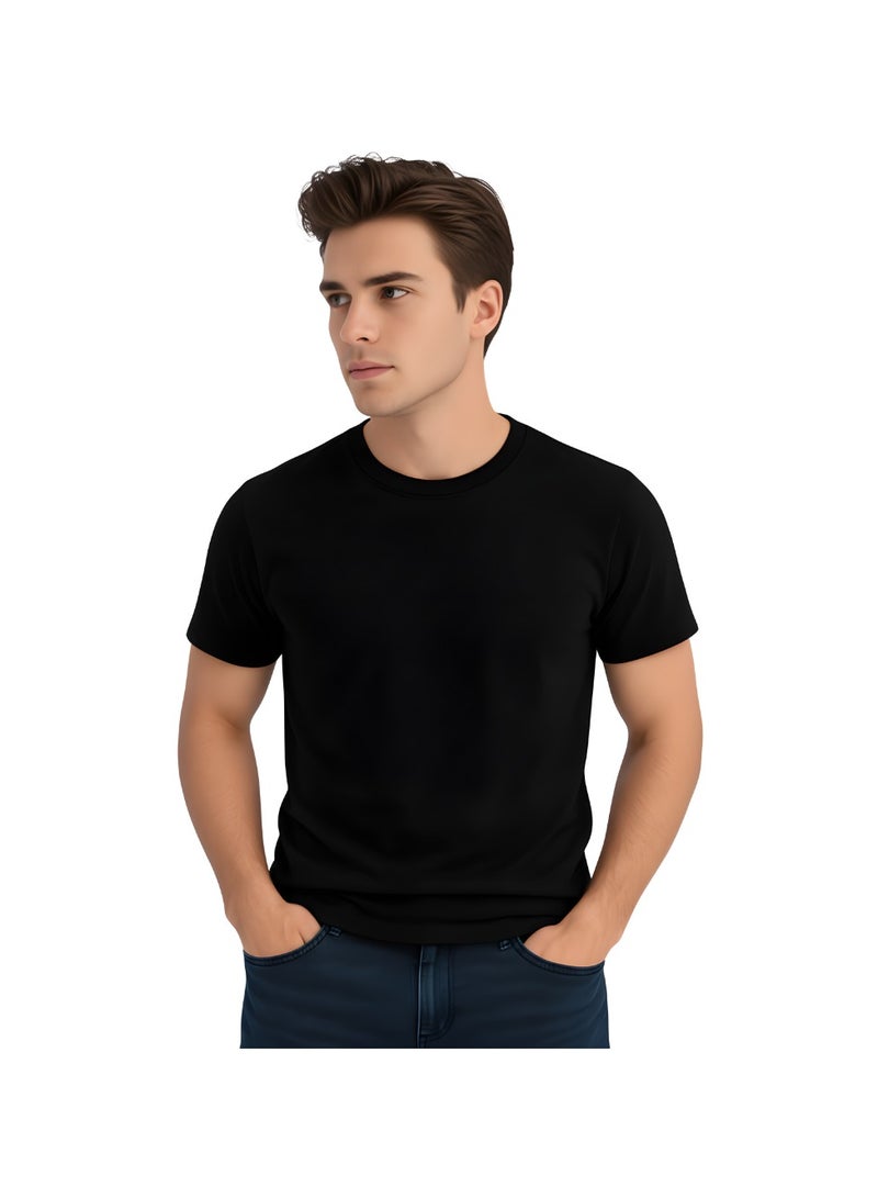 Nenoush Men's Classic Round Neck Short Sleeve T-Shirt - Comfortable Cotton T-Shirt for Men - Image 3