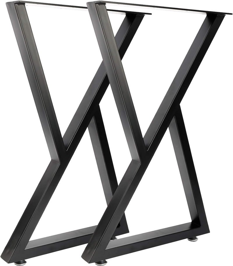 Ventuos 28 Metal Table Legs ZShaped Desk Legs Heavy Duty Square Tube Iron Desk Legs DIY Furniture Legs for Dining Table Coffee Table Computer Desk Workbench Meeting Room Table 28H x 177W Black  - Image 1