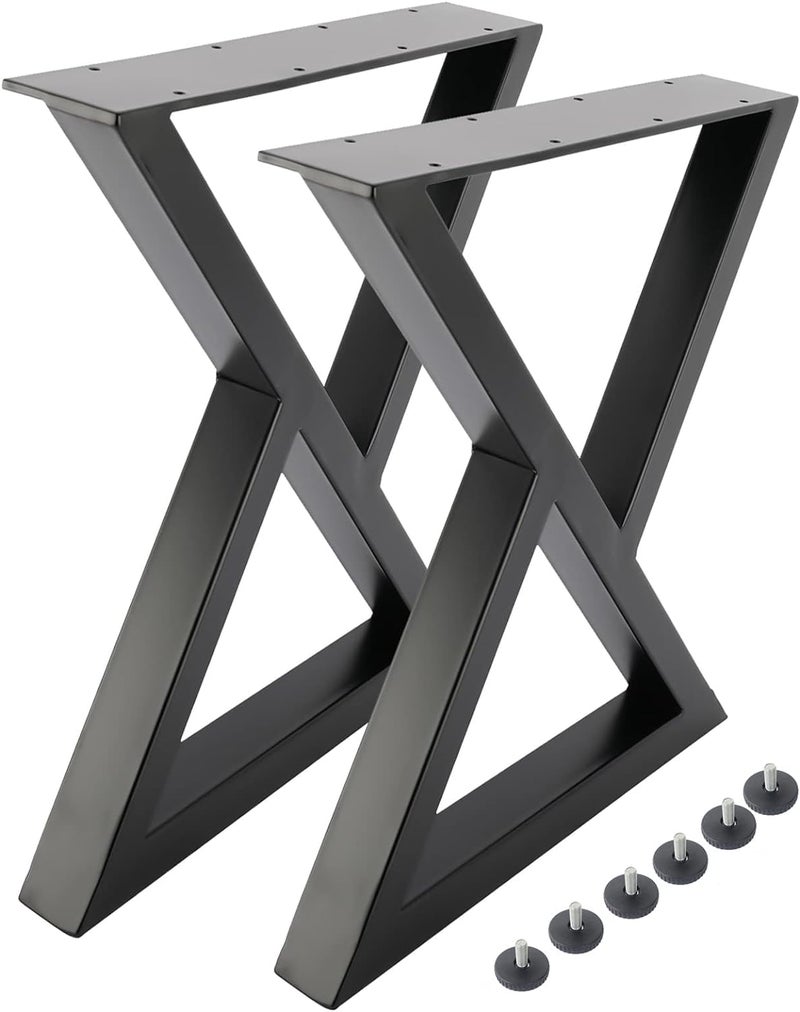 Ventuos 28 Metal Table Legs ZShaped Desk Legs Heavy Duty Square Tube Iron Desk Legs DIY Furniture Legs for Dining Table Coffee Table Computer Desk Workbench Meeting Room Table 28H x 177W Black  - Image 3
