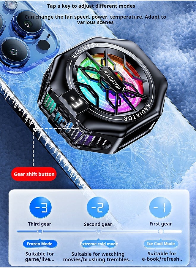 Gecomo Magnetic Cell Phone Cooler with 3-Speeds, Portable Low Noise Phone Cooling Fan, Gaming Semiconductor Cooling for iPhone Ipad Android  - Image 4