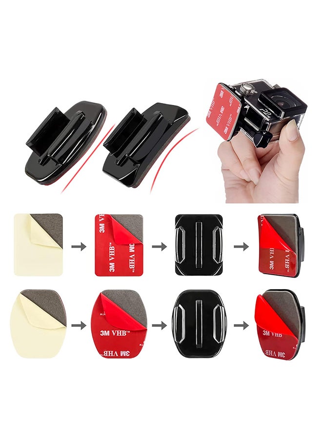 O Ozone (Pack of 8) Helmet Adhesive Sticky Mounts Curved Attachment Flat 3M Mount For GoPro Hero 13 12 11 10 Max 9 8 7 6 Session DJI Osmo Action Cameras  - Image 5