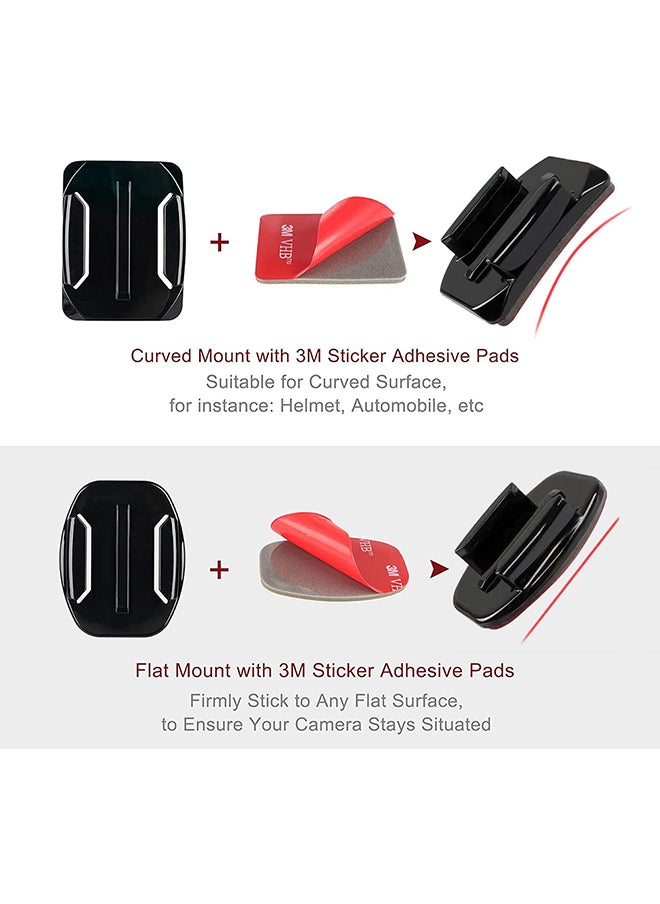 O Ozone (Pack of 8) Helmet Adhesive Sticky Mounts Curved Attachment Flat 3M Mount For GoPro Hero 13 12 11 10 Max 9 8 7 6 Session DJI Osmo Action Cameras  - Image 2
