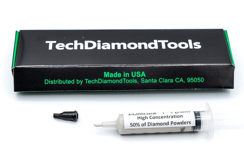 TechDiamondTools Diamond Lapping Paste Polishing Compound USA Made 800 Grit Mesh 12-25 Micron Lapping Compound for Rock Glass Metal Jewelry Resin Marble with High Concentration of Diamond Powder - Image 1