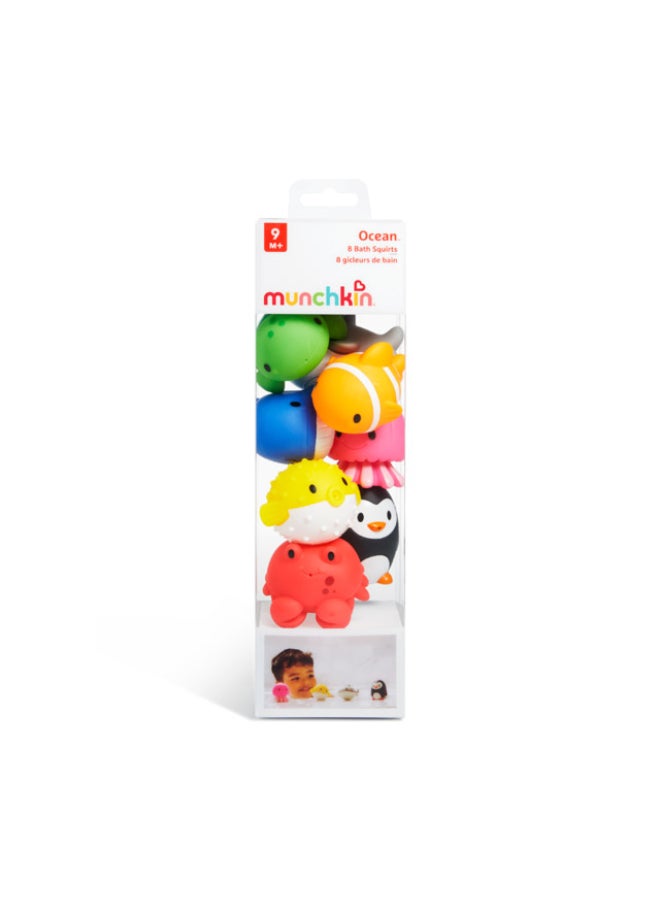 Munchkin Ocean™ Bath Squirts 8 Pack 9M+ Baby Bath Toys with Floating Sea Animals Water Squirters - Image 3