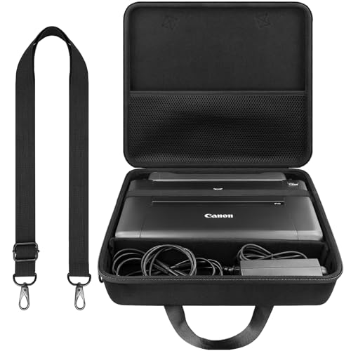 co2CREA Hard Travel Case Replacement for Canon PIXMA TR160 / TR150 / iP110 Wireless Portable Printer (All Black Case) - Image 1