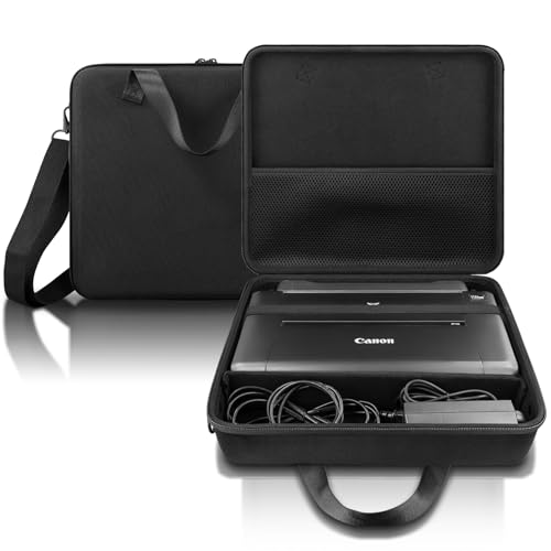 co2CREA Hard Travel Case Replacement for Canon PIXMA TR160 / TR150 / iP110 Wireless Portable Printer (All Black Case) - Image 3