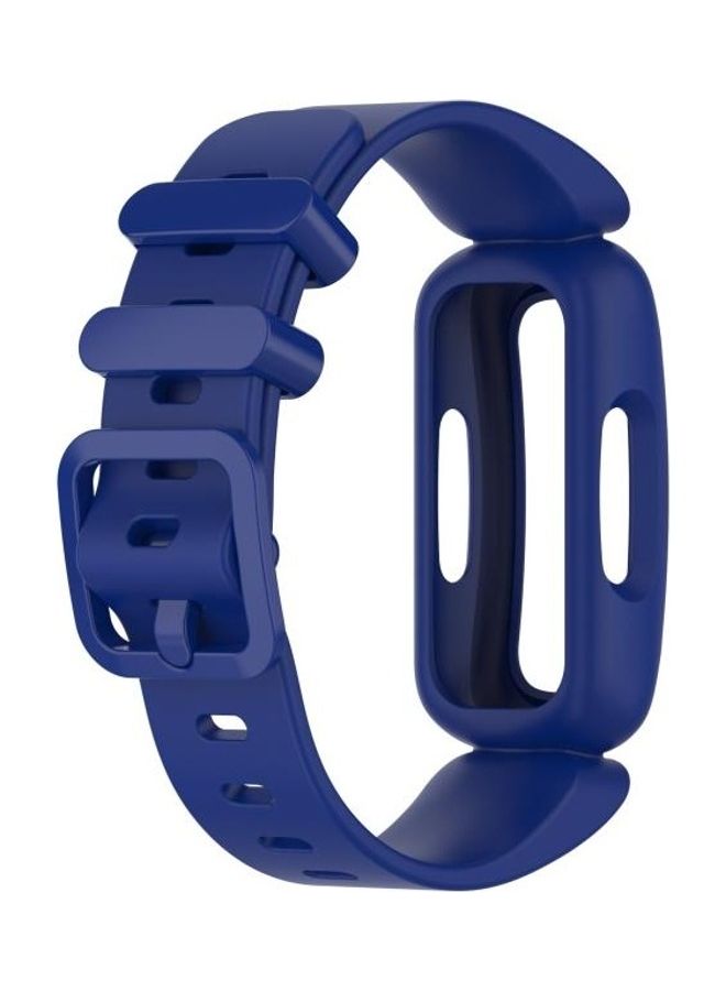 NIBEMINENT Silicone Integrated Replacement Strap Watchband For Fitbit Ace 3 Dark Blue - Image 3