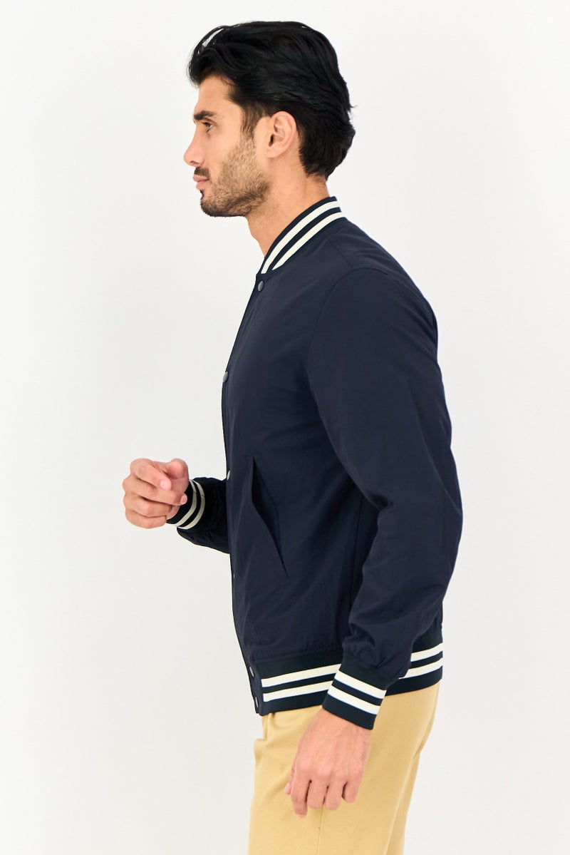 Celio جاكيت بومبر سادة للرجال، أزرق داكن - Image 3