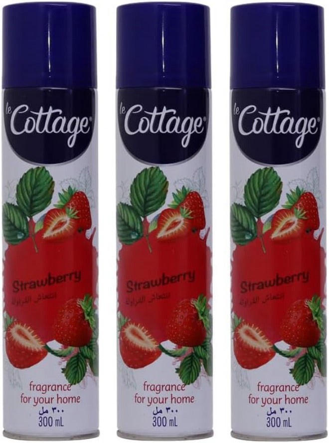 Cottage Strawberry Air Freshener Spray 3 x 300 ml