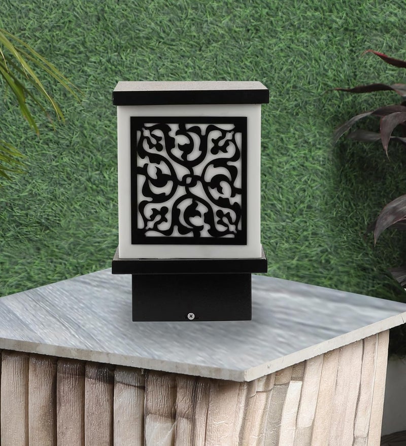 kinis Black and Milky Lezar Classic Lamp/Gate Light/Outdoor Lamp/Outdoor Light/Pillar Light at Entrance Outdoor Home, Office, Restaurant etc. (Pack of 2, with Bulb) - Image 5