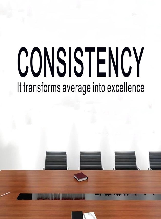 SEATUNE Office Inspirational Quotes Wall Stickers - Teamwork Positive Motivational Wall Decals - Workplace Home Vinyl Art Wall Decor - Consistency It Transforms Average into Excellence 25"X7" - Image 4