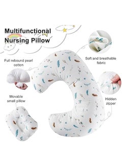 HOOKOR Nursing Pillow for Infant Feeding Cushion, Newborn Support Pillow for Breastfeeding Baby and Bottle Feeding, with Washable Pillow Cover for Boys & Girls (White (Feather))  - Image 4