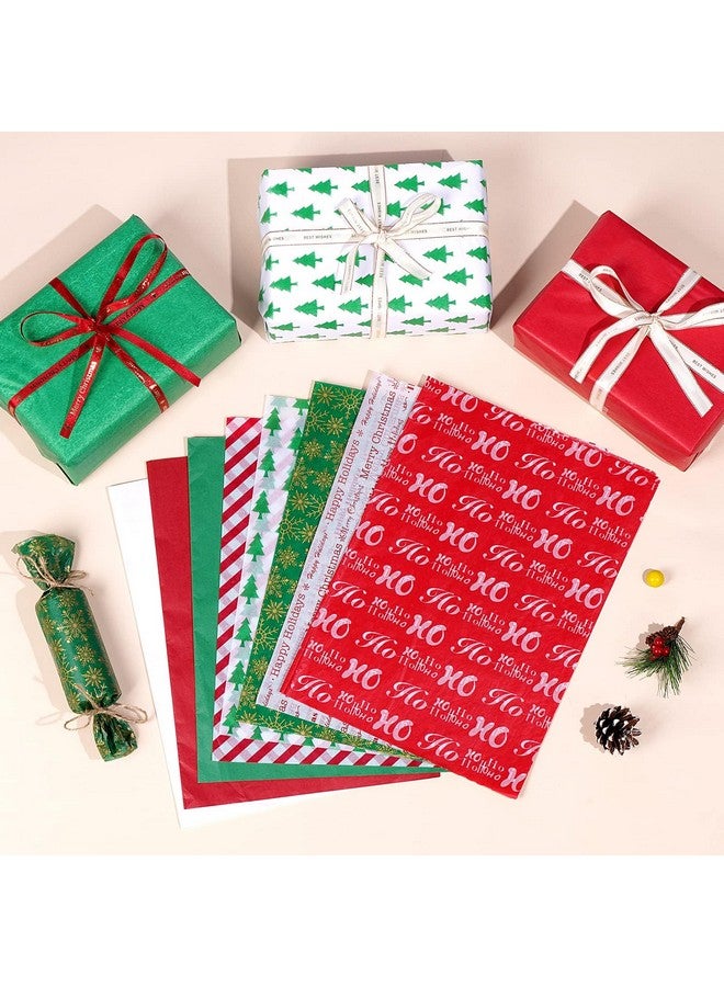 Blisstime Tissue Paper For Gift Bags 110 Sheets 13.8'' X 19.7'' Christmas Tissue Paper For Gift Wrapping, 8 Different Designs Christmas Wrapping Paper Bulk For Diy Crafts Holiday Decor (110) - Image 4