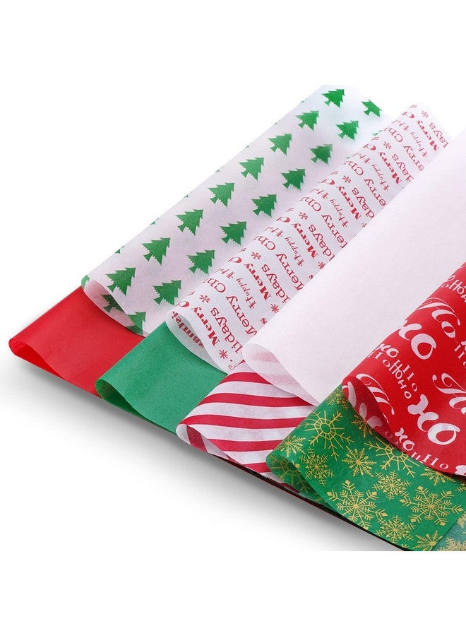 Blisstime Tissue Paper For Gift Bags 110 Sheets 13.8'' X 19.7'' Christmas Tissue Paper For Gift Wrapping, 8 Different Designs Christmas Wrapping Paper Bulk For Diy Crafts Holiday Decor (110) - Image 1