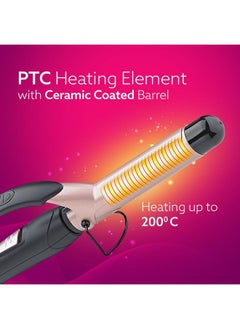 AGARO Hc6001 Hair Curler With 25Mm Barrel, Rod, Tong, Tourmaline Infused Ceramic Coated Plates, Cool Touch Tip, Fast Heating, For Women, Long And Short Hair Curling, Styling, Black & Rose Gold  - Image 3