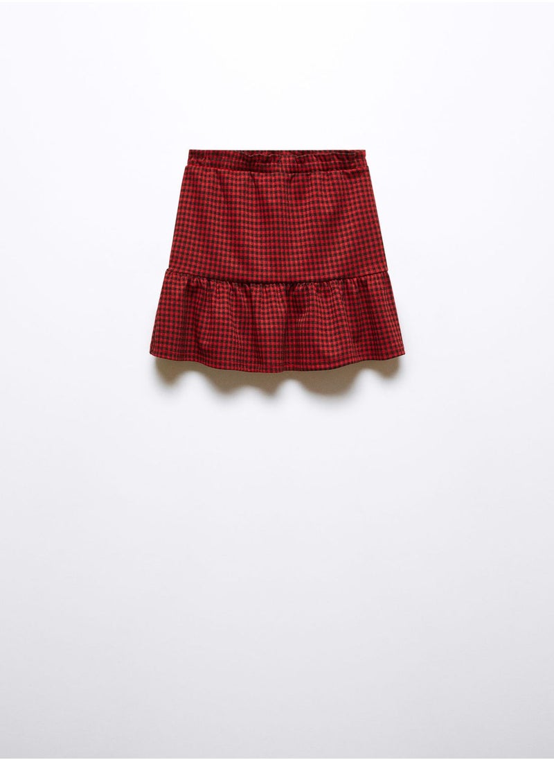MANGO - Kids Checked Mini Skirt - Image 1
