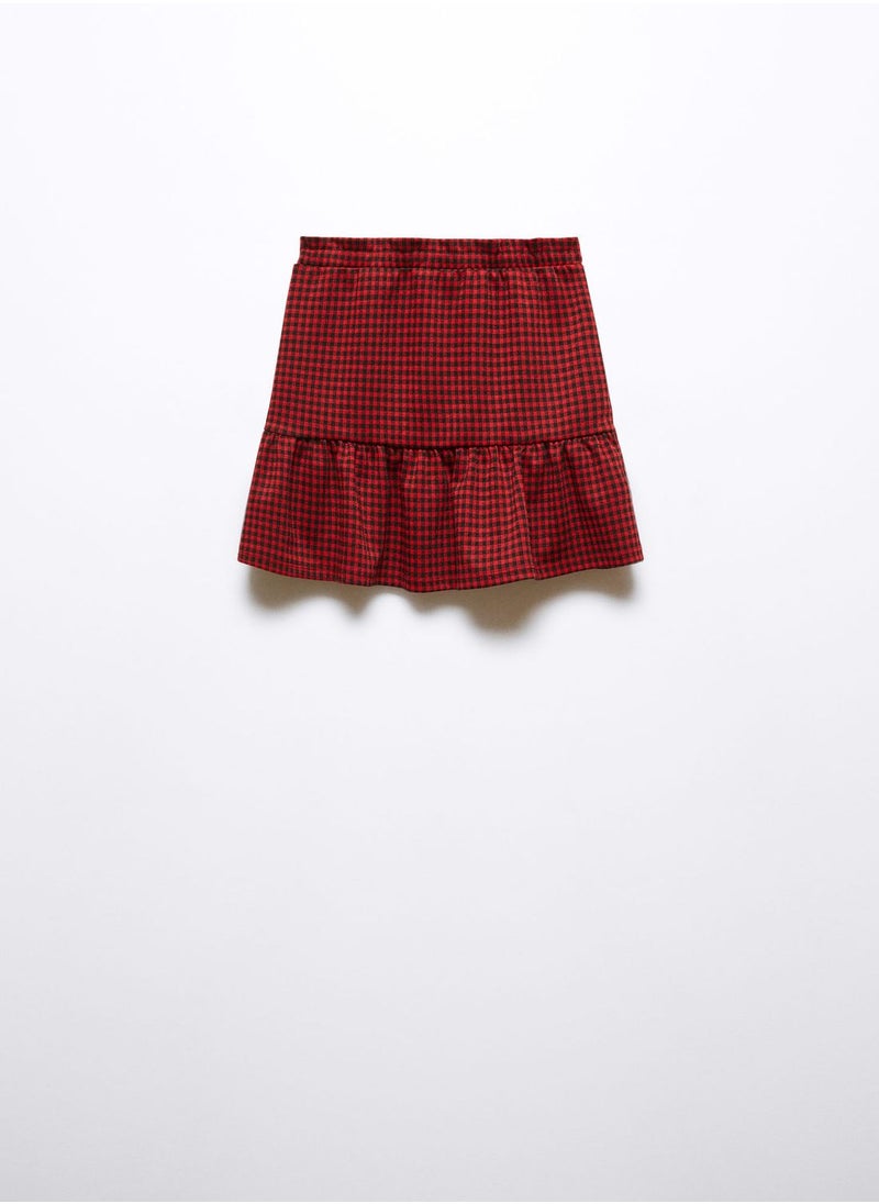 MANGO - Kids Checked Mini Skirt - Image 1