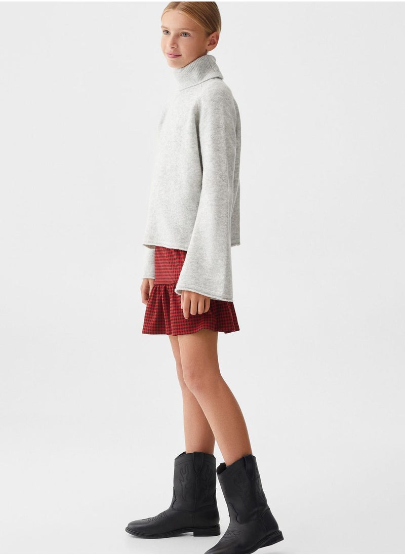 MANGO - Kids Checked Mini Skirt - Image 1