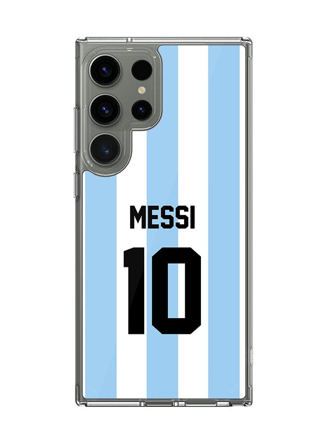 Stylizedd Classic Clear Case for Samsung Galaxy S23 Ultra ,Hybrid Soft Cover - Football Team - Argentina, Player Name - Messi - Image 1