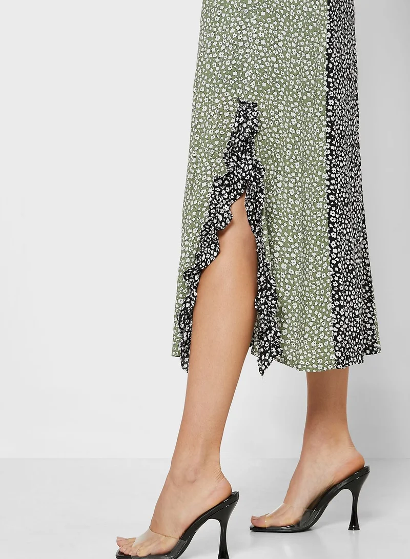 LOST INK Floral Cold Shoulder Dress