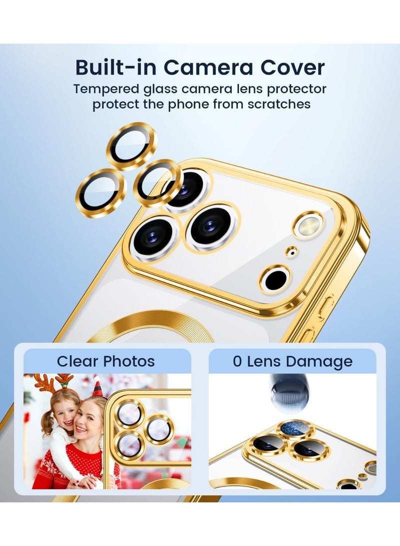 Magnetic cover for iPhone 17 Pro max Case with Mag Safe Full Camera Lens Protector Plating Soft Clear Phone Case for iPhone 17 Pro Max - Image 5