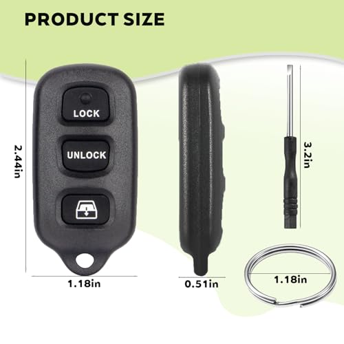 JJCHQ Key Fob Shell Case for Toyota 4Runner 1999 2000 2001 2002 2003 2004 2005 2006 2007 2008 2009/Sequoia 2001-2007 HYQ12BBX HYQ12BAN HYQ1512Y 4 Button Keyless Entry Remote Car Key Pad Cover Replacement - Image 5