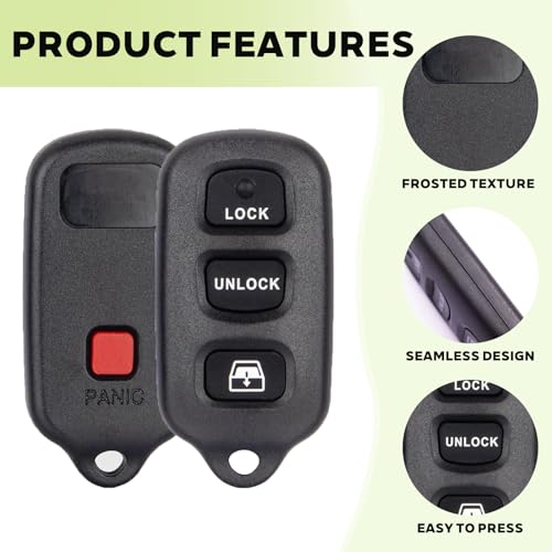JJCHQ Key Fob Shell Case for Toyota 4Runner 1999 2000 2001 2002 2003 2004 2005 2006 2007 2008 2009/Sequoia 2001-2007 HYQ12BBX HYQ12BAN HYQ1512Y 4 Button Keyless Entry Remote Car Key Pad Cover Replacement - Image 4