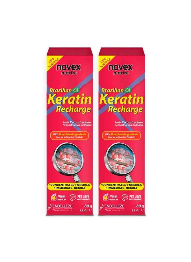 NOVEX Keratin Recharge Leave In Conditioner 2 Pack  Reconstructive Keratin Frizz Control & Damage Repair  - Image 1