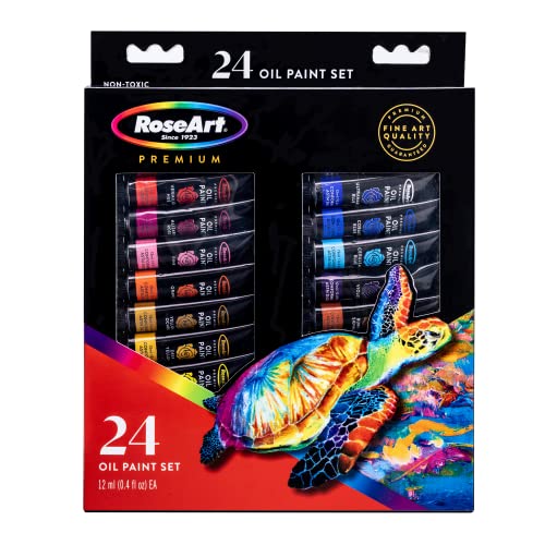 RoseArt Premium Oil Paint - Set 24 Colors, Maximum Strength Pigmented Oil Paints for Casual to Professional Artists, multi - Image 1