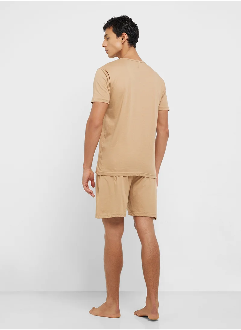 سفنتي فايف Nightwear T-Shirt & Shorts Set