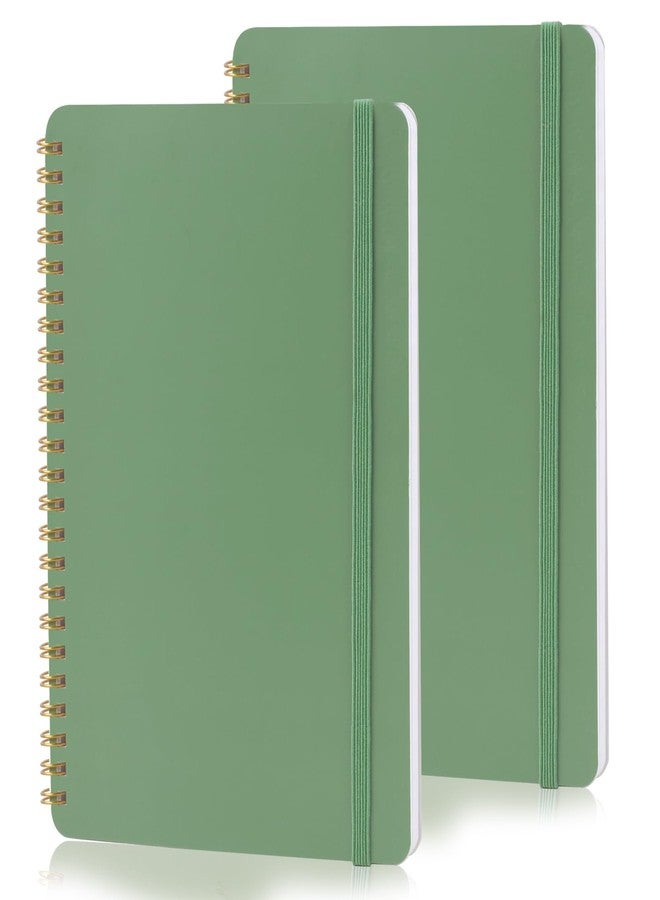 Utron Spiral Notebook For Women & Men, 2PCS Spiral Journal Notebooks, 5.9 x 8.3” College Ruled Notebook For Work Notes, Journal Writing, And Daily Life Entries (Green) - Image 1