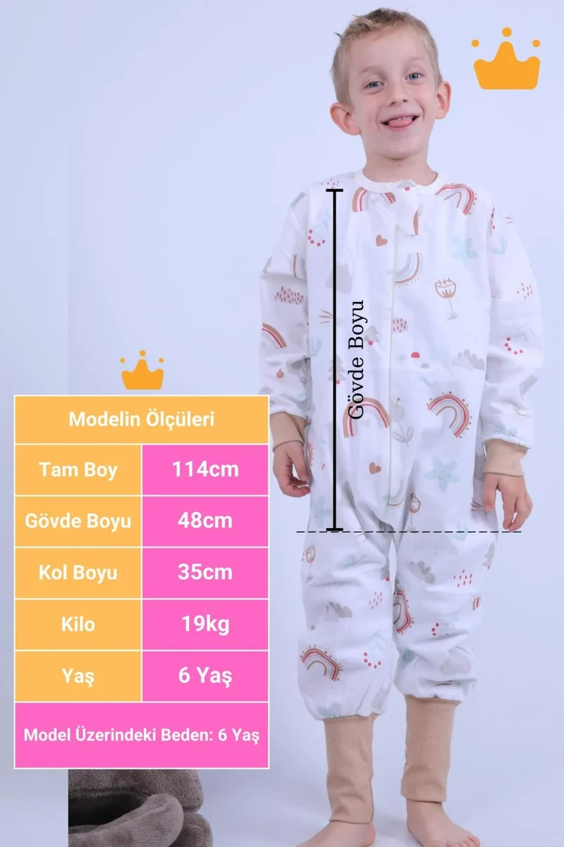 Begisa 2-8 Years 1 Tog Flannel Children's Sleeping Bag Unisex Long Sleeve Sleeping Bag
