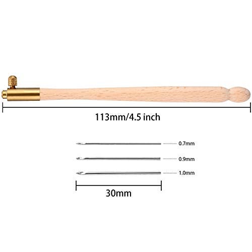 meekoo Tambour Hook with 3 Needles 70# 90# 100# Tambour Embroidery Kit Tool Crochet Hook Kit Sequin Beads Needle Set for Embroidery Sewing Crafting Handmade Artwork Making Gifts for Protect Hands(1) - Image 3