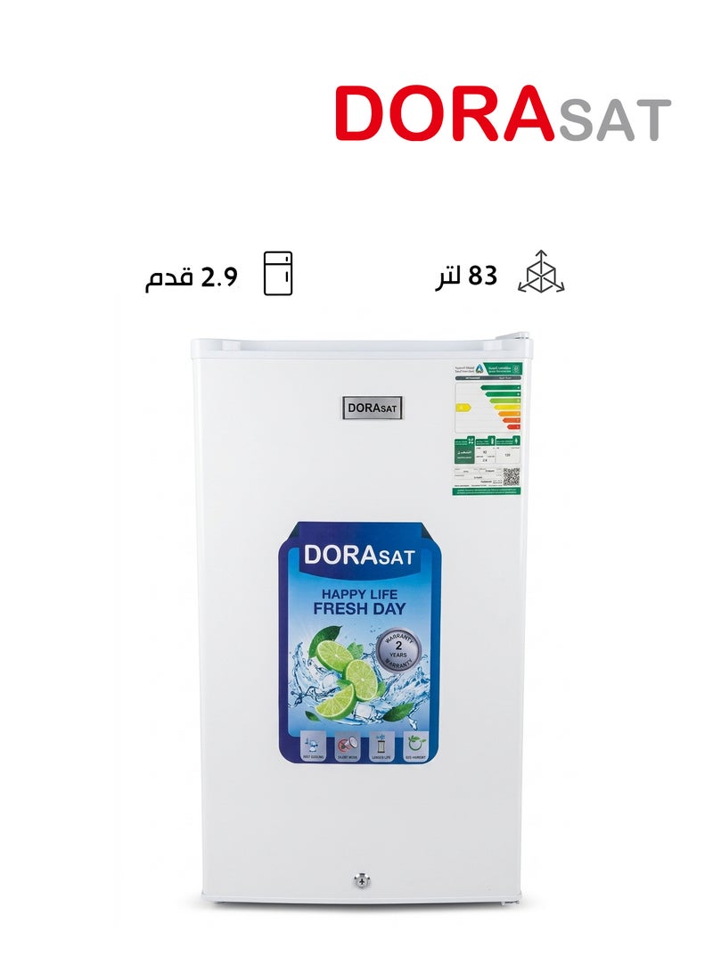 Dora Sat Single Door Refrigerator - 83 Liters - 2.9 Feet - White - DS150SR - Image 1