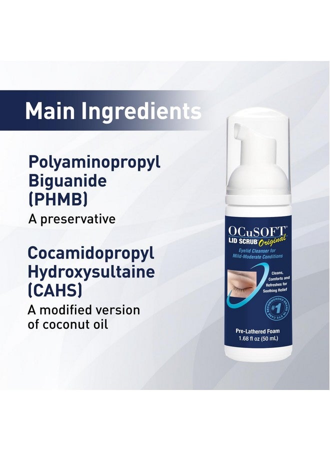 أوكيوسوفت منظف الجفون الرغوي الأصلي من OCuSOFT - رغوة فورية خفيفة لإزالة الزيوت والغبار وحبوب اللقاح والمكياج - 1.68 أونصة سائلة - Image 3