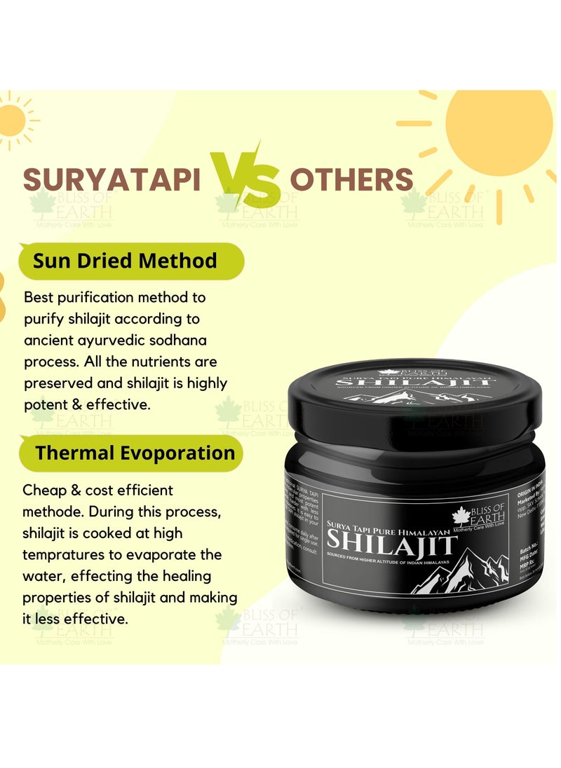 BLISS OF EARTH Surya Tapi Himalayan Shilajit Resin Sun Dried Premium Shilajeet 20gm  - Image 5