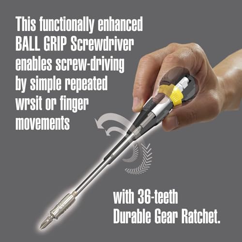 VESSEL - BALL GRIP Ratchet Interchangeable Screwdriver 2200MBH120 - Image 3