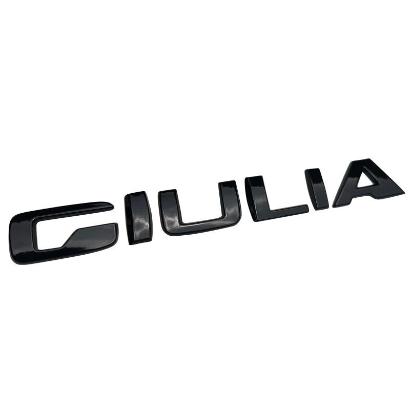 3D Letter Metal Trunk Giulia Logo Suitable for Alfa Romeo Giulia Full Series Trunk Badge Tailgate Letter Sticker Logo Giulia Exterior Accessories Giulia Black