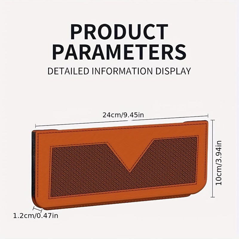 Orange Faux Leather Mesh Car Seat Gap Organizer For Storing Keys Phones Glasses And Documents - Image 2