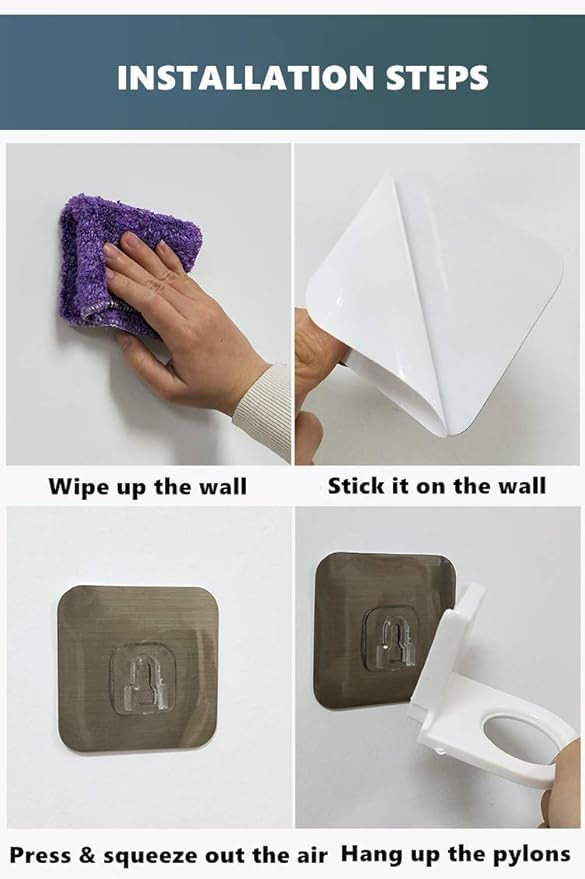 Baps store حامل زجاجة الحمام البلاستيكي الذاتي اللصق من متجر بابس، 2 قطعة - Image 5