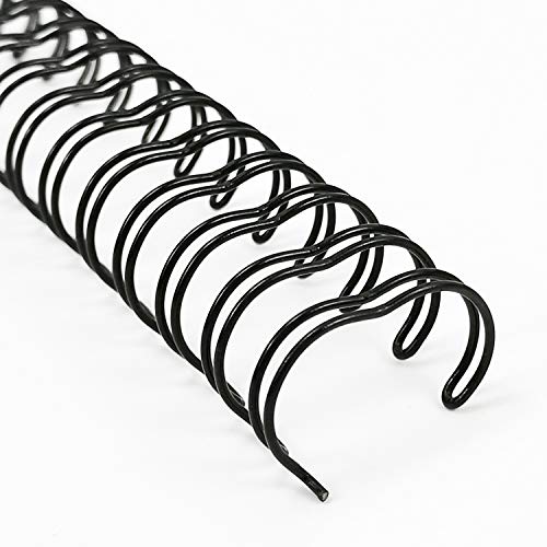 Rayson Double Loop Binding Wires 1/2 Inch - 3 to 1 Pitch Wire Binding Capacity 100 Sheets, 11 inch Length, 32-Loop Black Wire Ring Pack of 100 to Bind Reports and Projects - Image 1