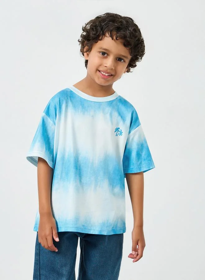 Styli Boys Tie and Dye Print Oversized T-Shirt