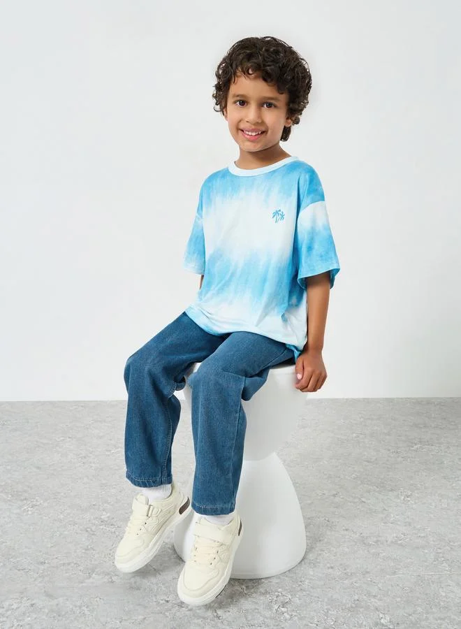 Styli Boys Tie and Dye Print Oversized T-Shirt