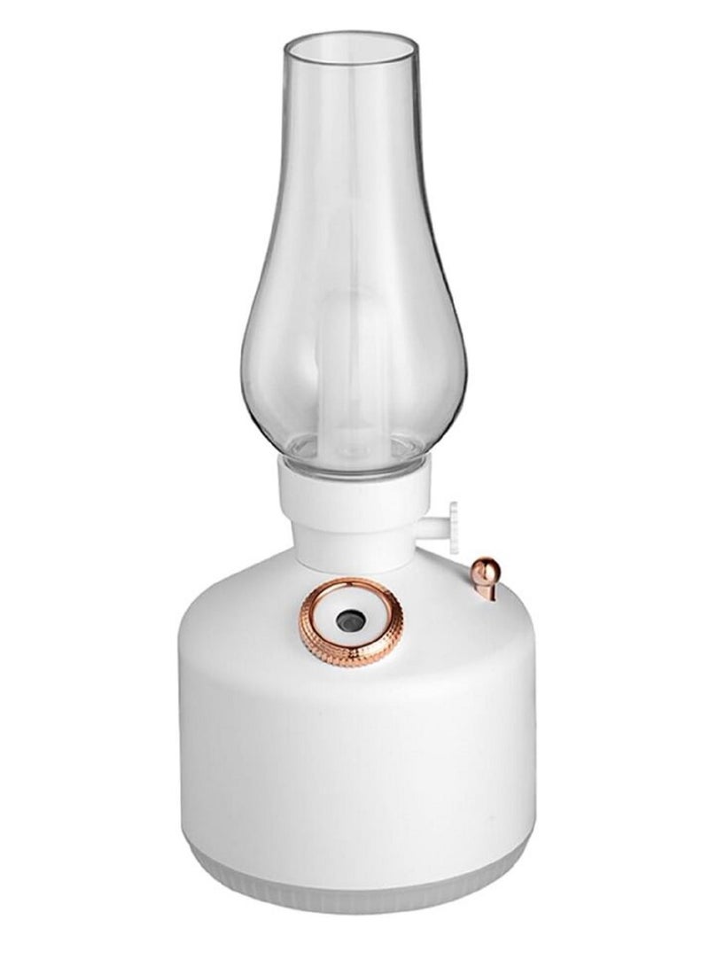 Humidifiers for Bedroom, Vintage Oil Table Lamp with Aromatherapy Essential Oil Diffuser 280ML Humidifier Desk Bedside Sleep Relax for Outdoor  Living Room Home Decoration Office (White)  - Image 1